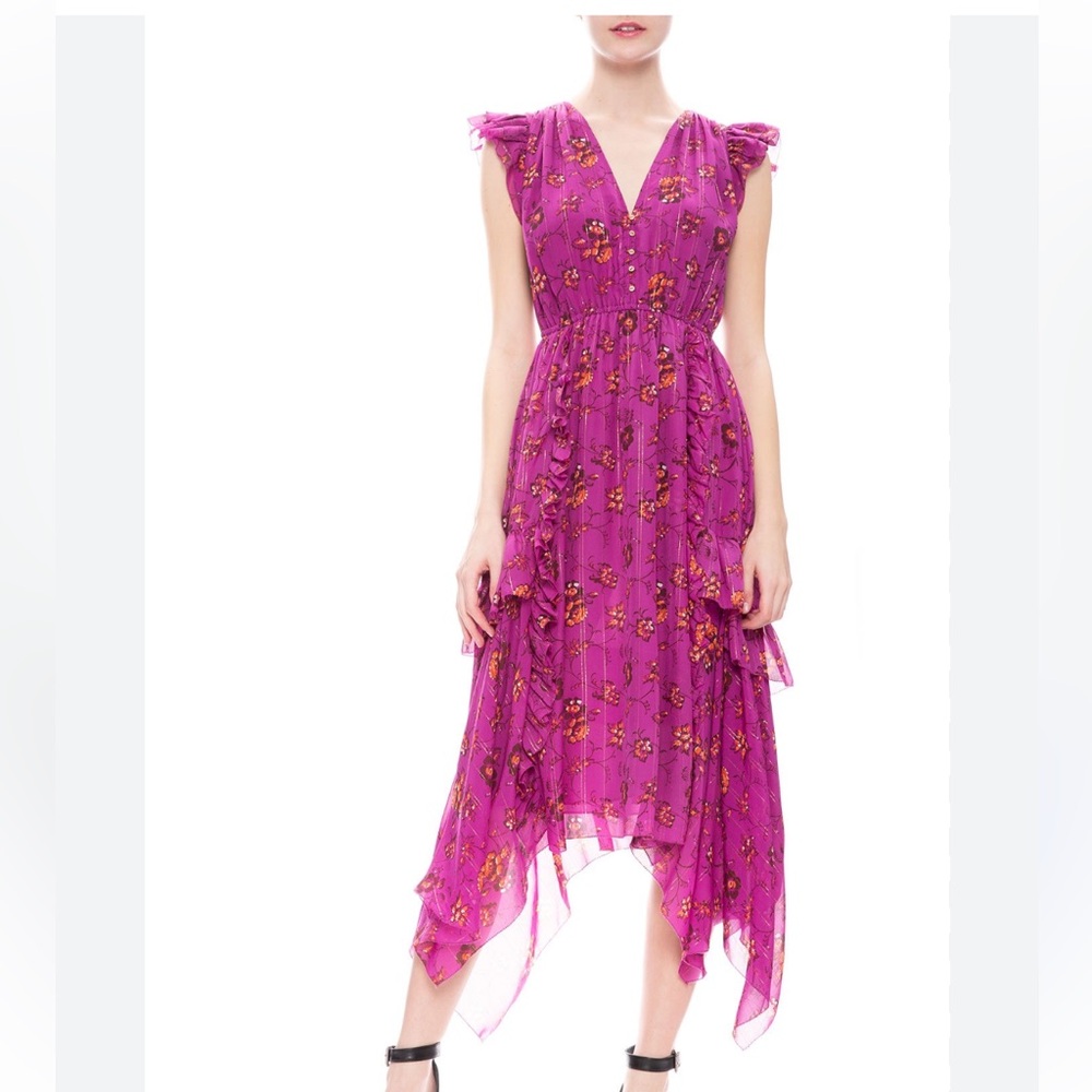 ULLA JOHNSON Ciel Floral Print Silk Blend dress - Picture 4 of 12